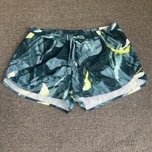 Old Navy Active Go-Dry Shorts Women's Large Blue Green Marble Print NEW NWT